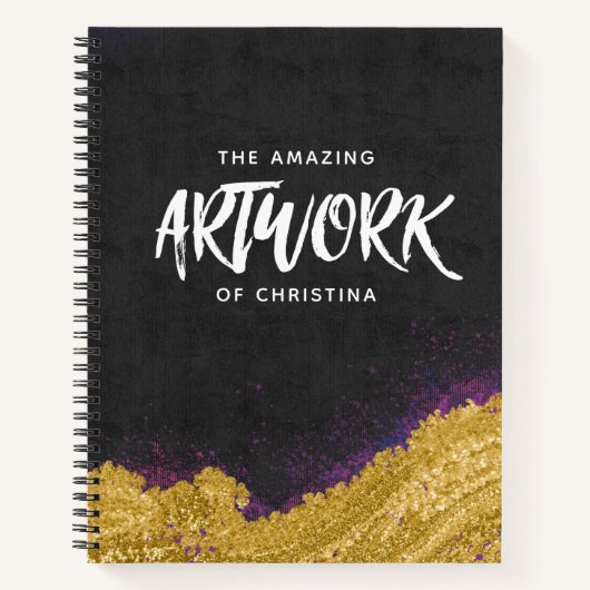 Carnet Monogramme Elegant Artiste Noir (Devant)