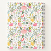Carnet Monogramme élégant de nom motif floral personnalis (Dos)