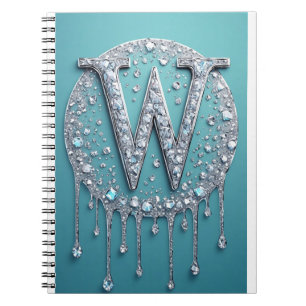 Carnet Monogramme Élégant Diamant Initiale G pour Cadeau
