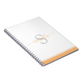 Carnet Monogramme élégant écriture moderne pêche (Côté Droit)