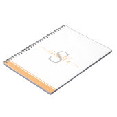Carnet Monogramme élégant écriture moderne pêche (Côté gauche)