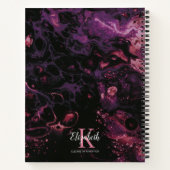 Carnet Monogramme élégant écriture noir violet (Dos)