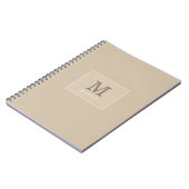 Carnet Monogramme élégant et classe beige nom personnalis (Côté gauche)