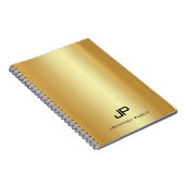 Carnet Monogramme Elégant Faux Gold Modèle Moderne tendan (Côté Droit)
