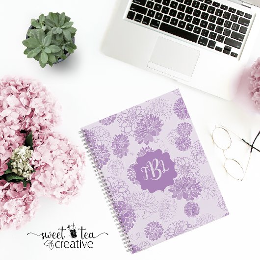 Carnet Monogramme Élégant Floral