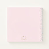 Carnet Monogramme Elegant Minimal Blush rose et or (Dos)