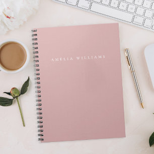 Carnet Monogramme Élégant Minimaliste Rose Poussiéreux