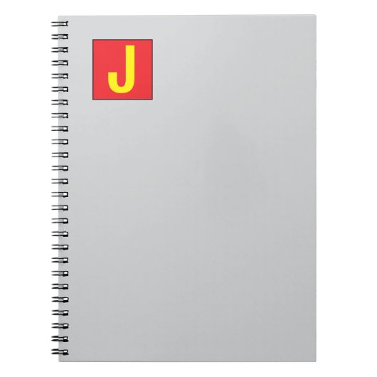 Carnet Monogramme Élégant Moderne Professionnel Rouge Jau (Devant)
