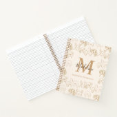 Carnet Monogramme élégant Motif de chien pop neutre migno (Intérieur)