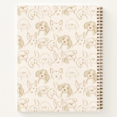 Carnet Monogramme élégant Motif de chien pop neutre migno (Dos)