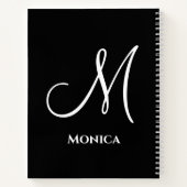 Carnet Monogramme élégant noir et blanc (Dos)