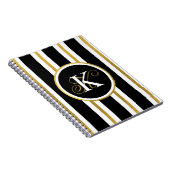 Carnet Monogramme Elégant Noir & Or Personnalisé (Côté Droit)