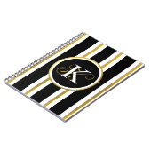 Carnet Monogramme Elégant Noir & Or Personnalisé (Côté gauche)