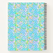Carnet Monogramme élégant peau de léopard aquarelle verte (Dos)