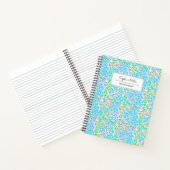 Carnet Monogramme élégant peau de léopard aquarelle verte (Intérieur)