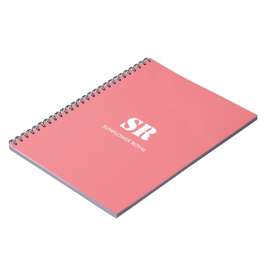 Carnet Monogramme Élégant rose minimal (Côté gauche)