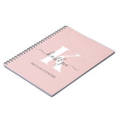 Carnet Monogramme élégant rose poudré gris (Côté gauche)
