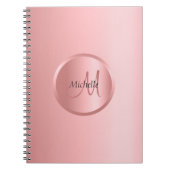 Carnet Monogramme élégant Rose sur mesure Or moderne (Devant)