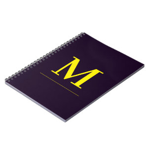 Carnet Monogramme élégant sophistiqué minimaliste jaune