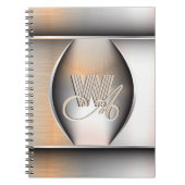 Carnet Monogramme en Acier Brossé Brillants (Devant)