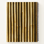Carnet Monogramme en bambou rustique Lignes verticales Mo (Dos)