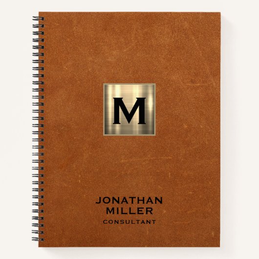 Carnet Monogramme en cuir (Devant)