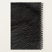 Carnet monogramme en cuir noir gaufré 3D (Verso)