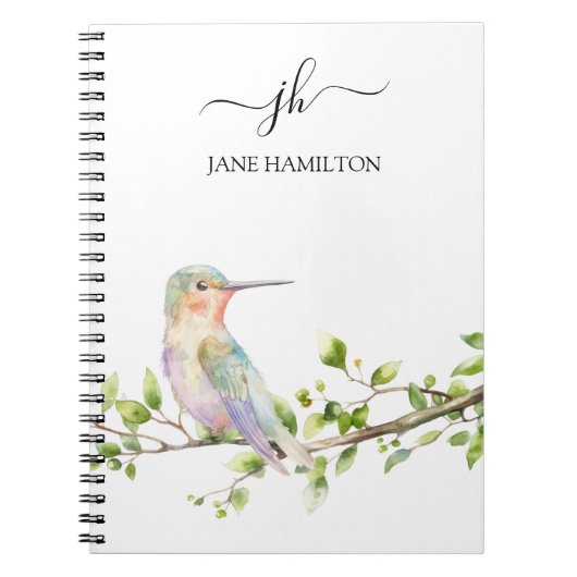 Carnet Monogramme en écriture Hummingbird (Devant)