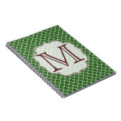 Carnet Monogramme en latti vert du quart de tour initial (Côté Droit)
