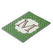 Carnet Monogramme en latti vert du quart de tour initial (Côté gauche)