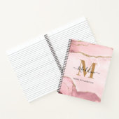 Carnet Monogramme en marbre gris rose rose or tendance (Intérieur)