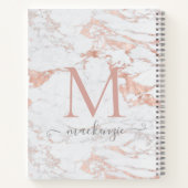 Carnet Monogramme en marbre or Rose chic (Dos)