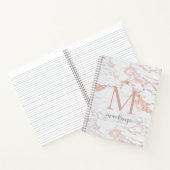 Carnet Monogramme en marbre or Rose chic (Intérieur)