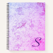 Carnet Monogramme en marbre rose et violet (Devant)