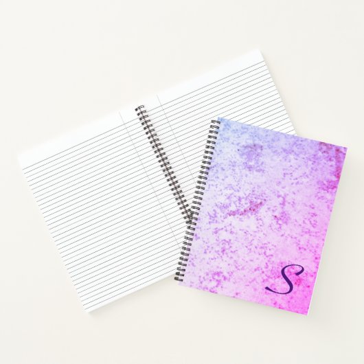Carnet Monogramme en marbre rose et violet (Intérieur)