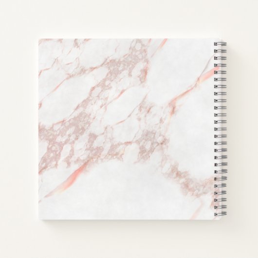 Carnet Monogramme en marbre rose Toute initiale et nom pe (Dos)