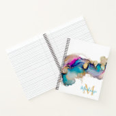 Carnet Monogramme en marbre rose Turquoise Abstrait (Intérieur)