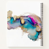 Carnet Monogramme en marbre rose Turquoise Abstrait (Dos)