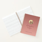 Carnet Monogramme en métal brossé rose or Ombre (Intérieur)