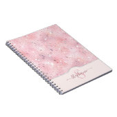 Carnet Monogramme en mosaïque de boule de disco rose (Côté Droit)