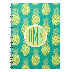 Carnet Monogramme en pastel des ananas