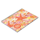 Carnet Monogramme en pastel des créatures | de mer (Côté gauche)