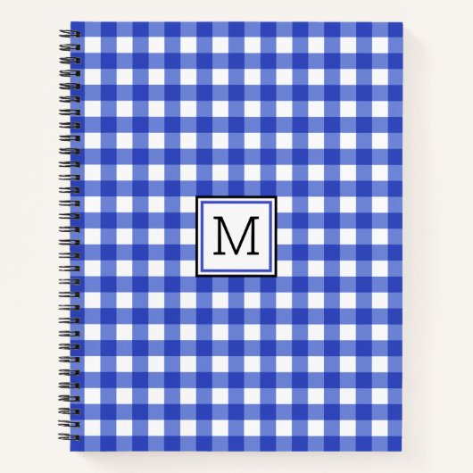 Carnet Monogramme En vichy bleu (Devant)