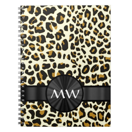 Carnet Monogramme et empreinte de léopard (Devant)