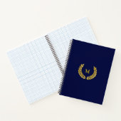 Carnet Monogramme et laurier sur fond bleu marine (Intérieur)