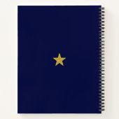 Carnet Monogramme et laurier sur fond bleu marine (Dos)