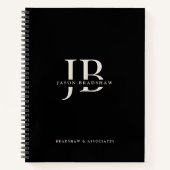 Carnet Monogramme et nom classique professionnel simple (Devant)