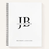 Carnet Monogramme et nom classique professionnel simple (Devant)