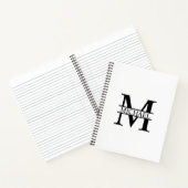 Carnet Monogramme et nom élégants personnalisés (Intérieur)