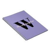 Carnet Monogramme et nom féminin violet (Côté Droit)
